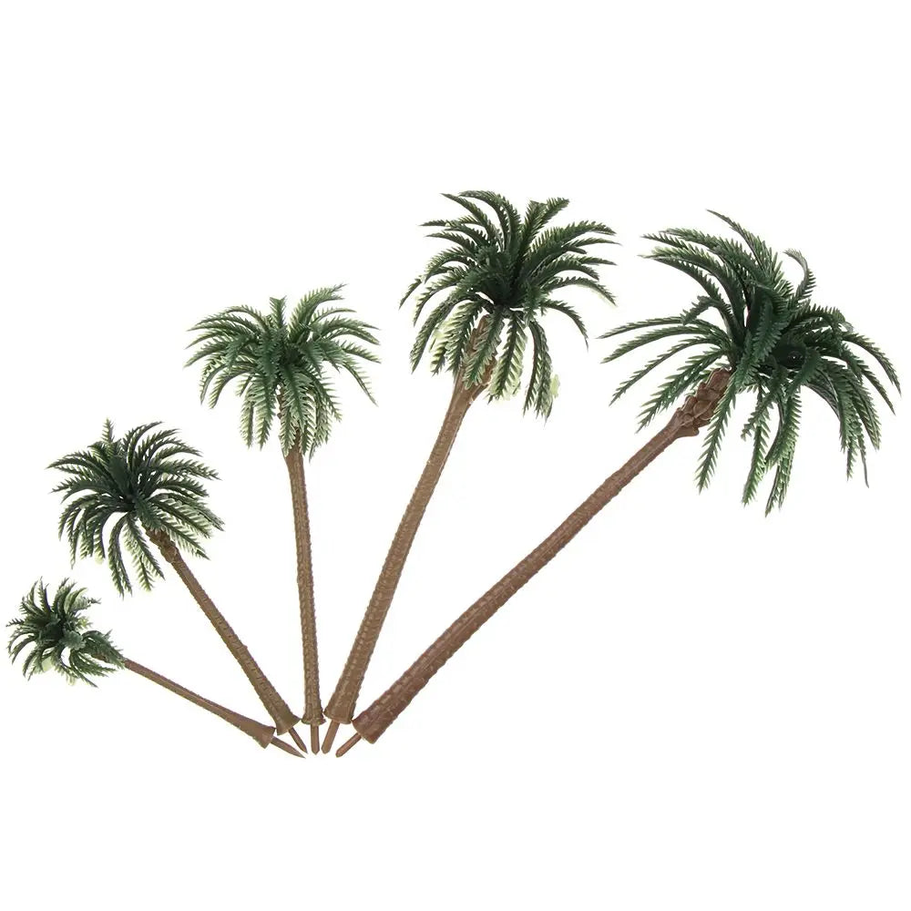 5-Piece Miniature Coconut Palm Tree Set | DIY Micro Landscape