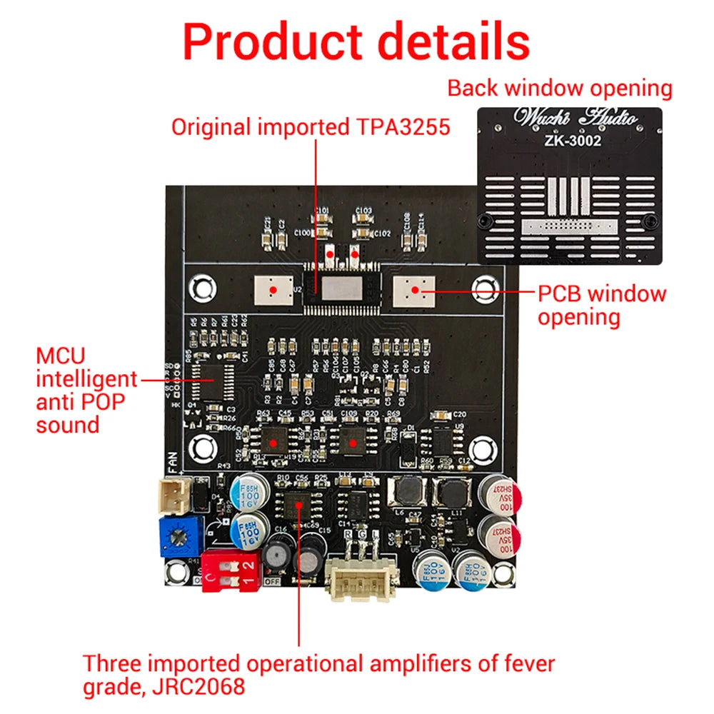 ZK-3002 TPA3255 Power Amplifier Board 300W×2 Stereo