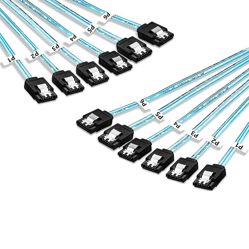 6-Pack SATA 3.0 7-Pin SSD Cable Splitter & Extend Wire Adapter