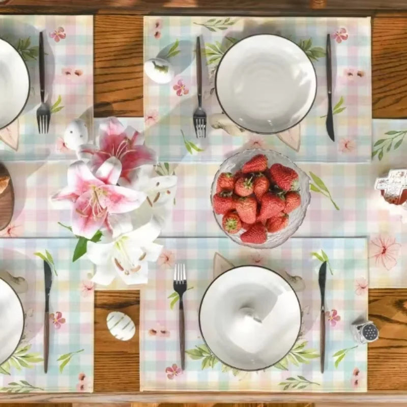 Easter Linen Placemat – Bunny & Egg Spring Table Mat