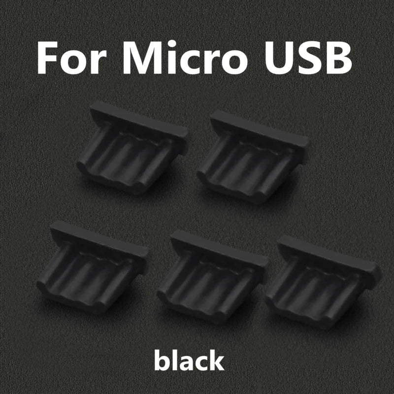 Silicone Dust Plugs – USB-C, Micro USB & Lightning Port Cover
