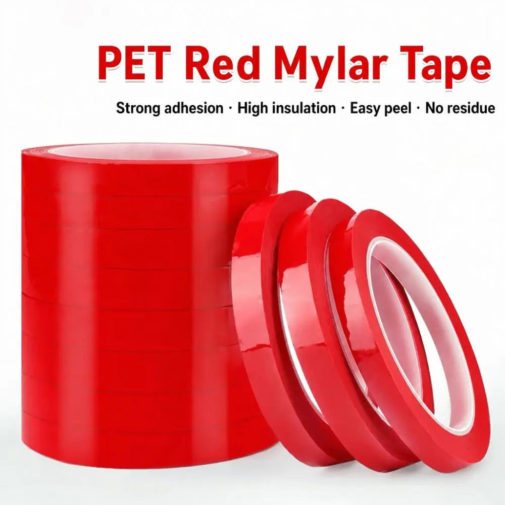 Red Marking Tape 66M | Heat-Resistant Color-Coded PET Tape