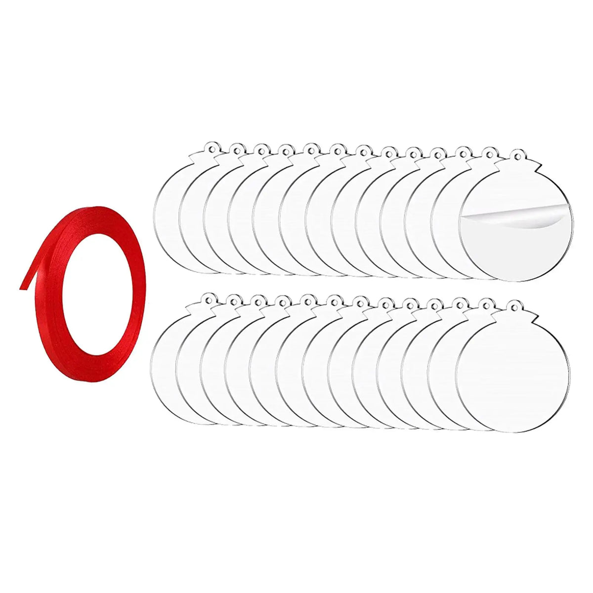 30-Pack Blank Clear Acrylic Christmas Ornaments – 3" DIY Discs
