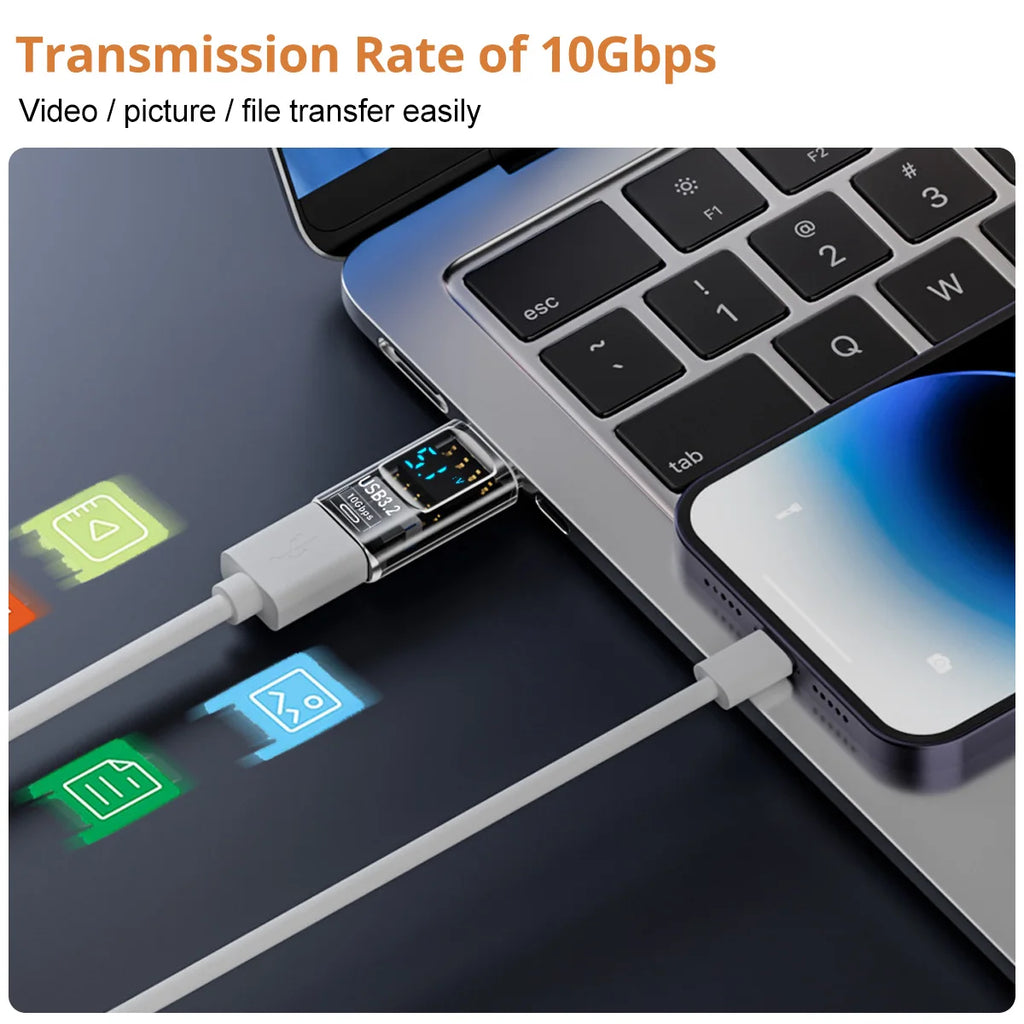 FONKEN USB-C 3.2 Adapter 4K@60Hz OTG Fast Charge Data Sync