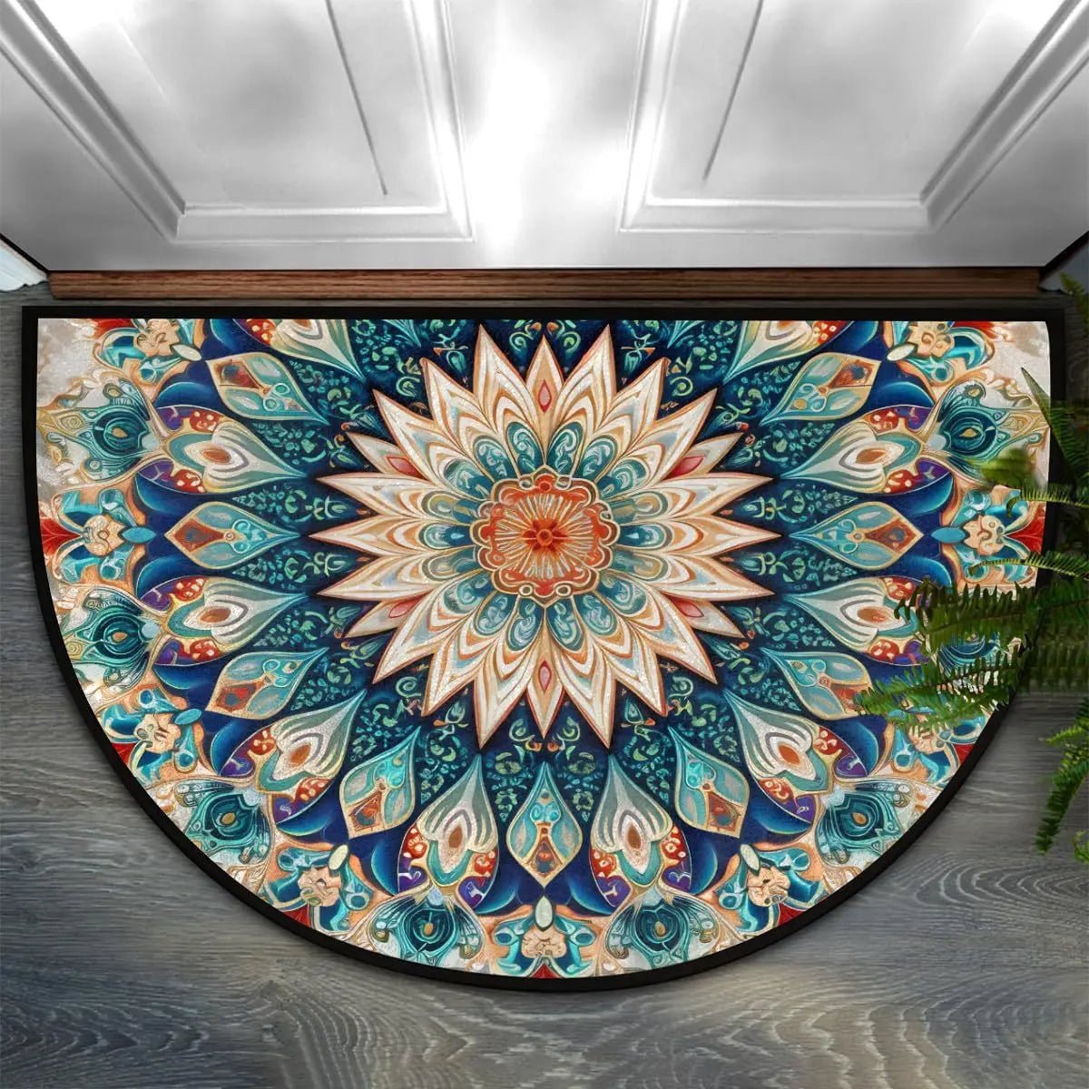 Semi-Circular Non-Slip Doormat – Indoor & Outdoor Entrance Rug