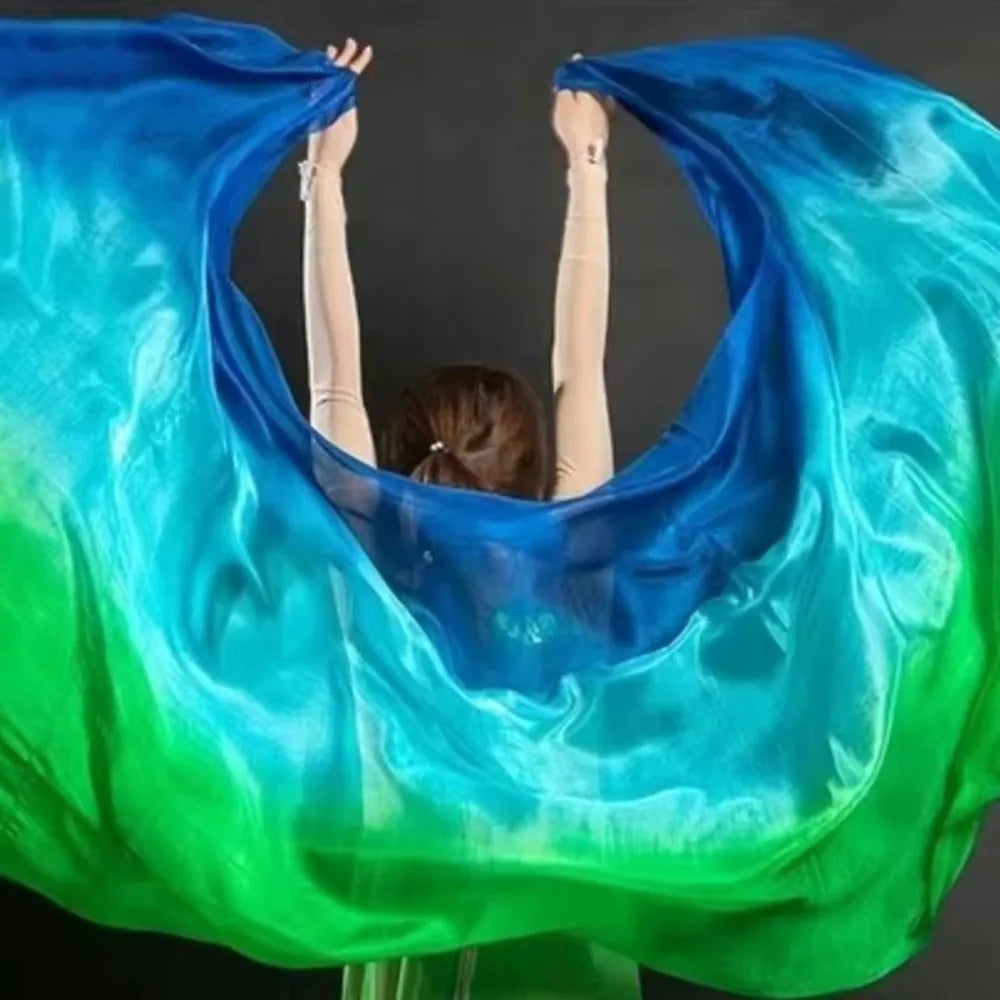 Gradient Belly Dance Veil Shawl 250x120cm – Polyester Flow