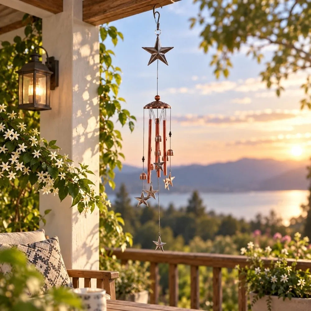 Handmade Star Metal Wind Chimes – Outdoor Garden Décor 90cm