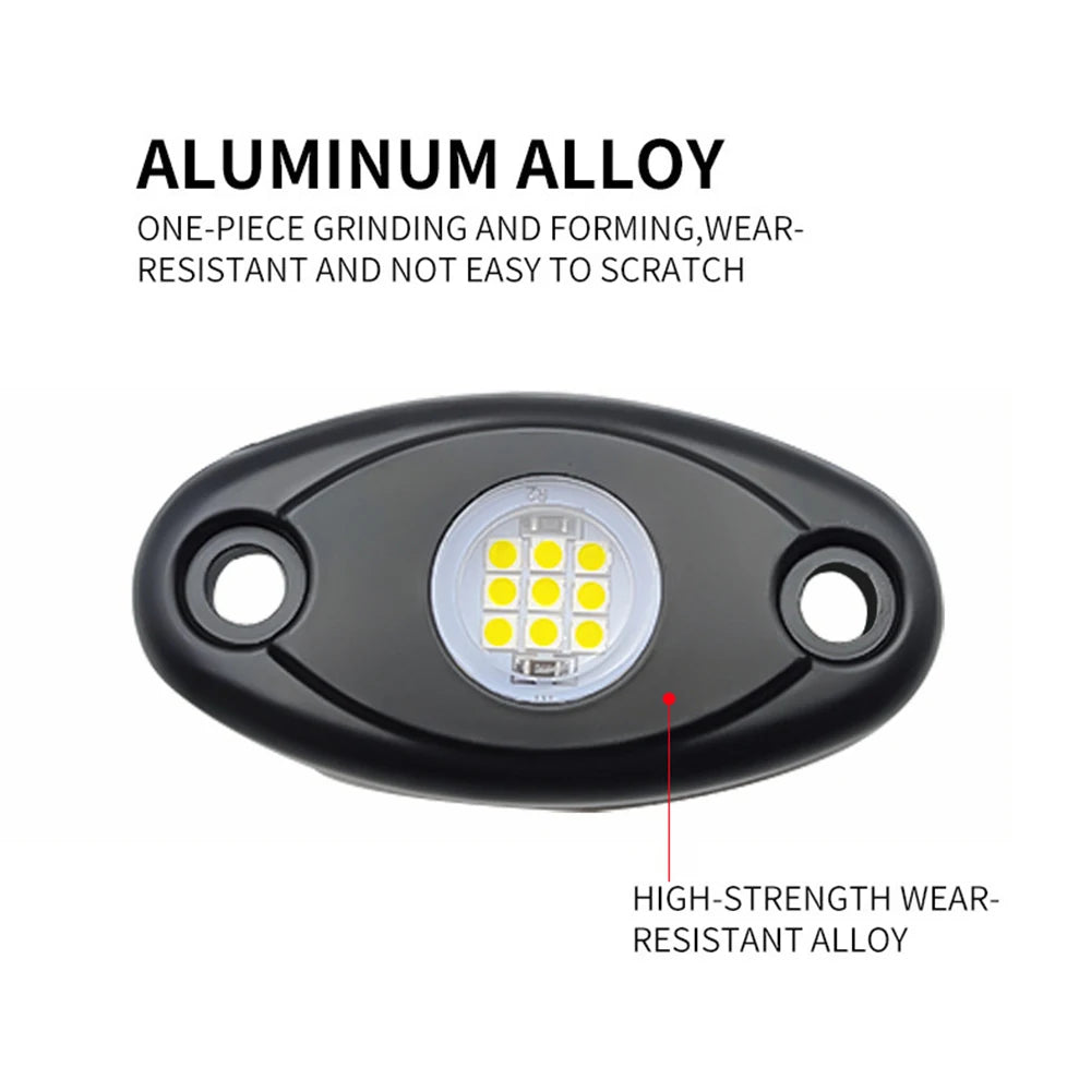 9-LED RGB Rock Light IP67 Underbody Lamp – Jeep Truck ATV UTV