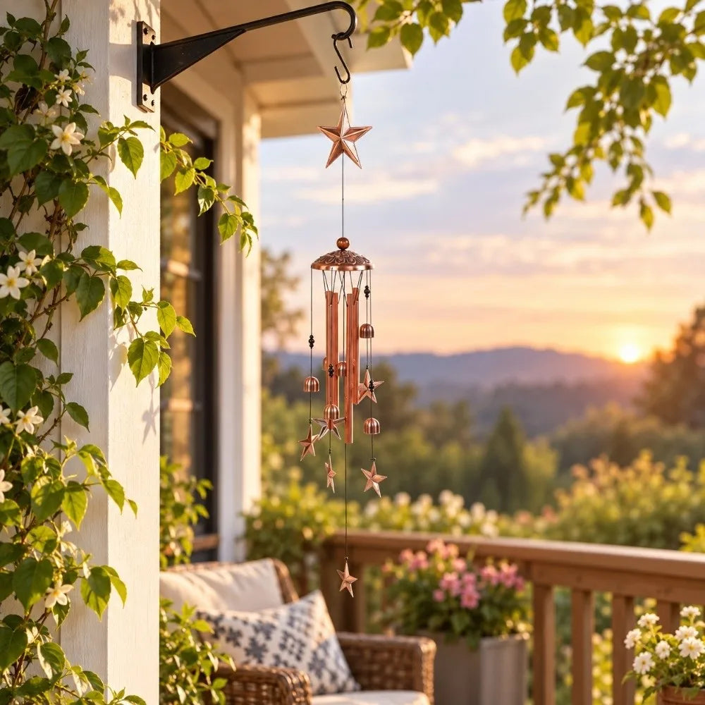 Handmade Star Metal Wind Chimes – Outdoor Garden Décor 90cm