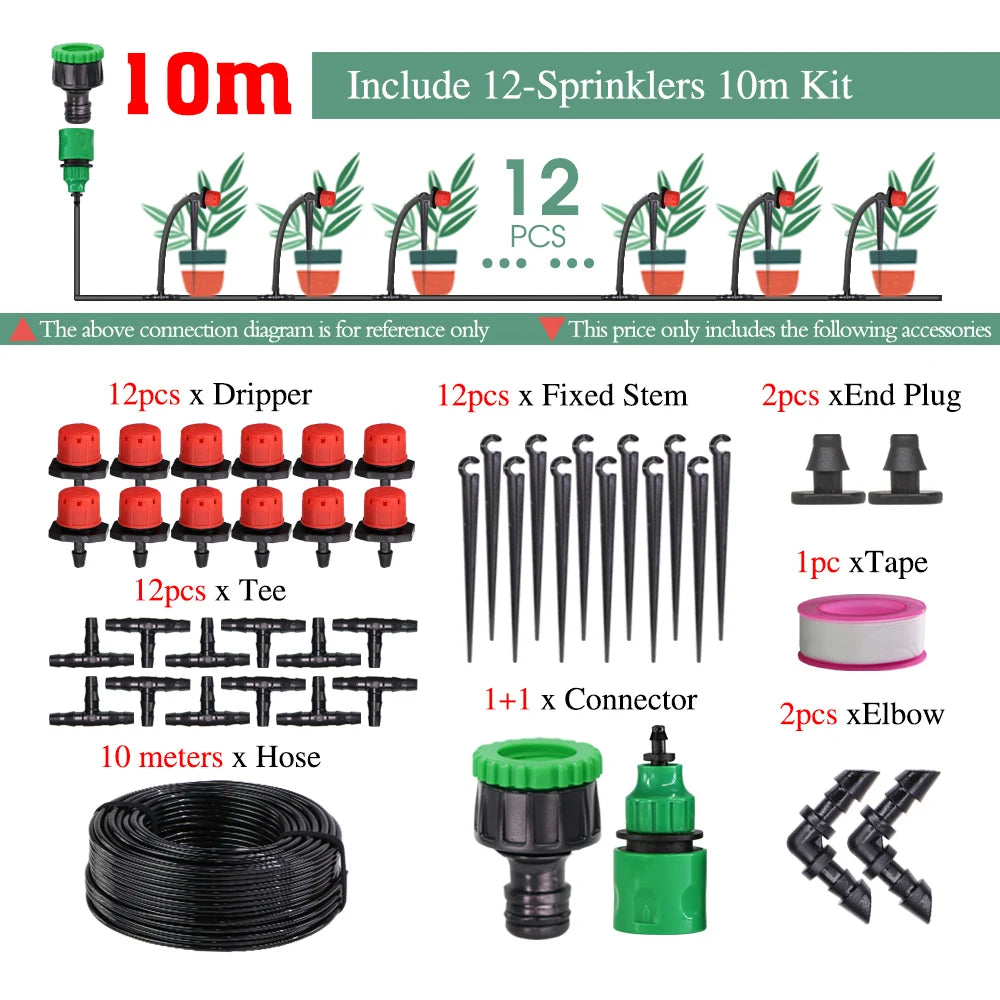 1/4" Drip Irrigation Kit – Auto Garden Watering System 5–50m