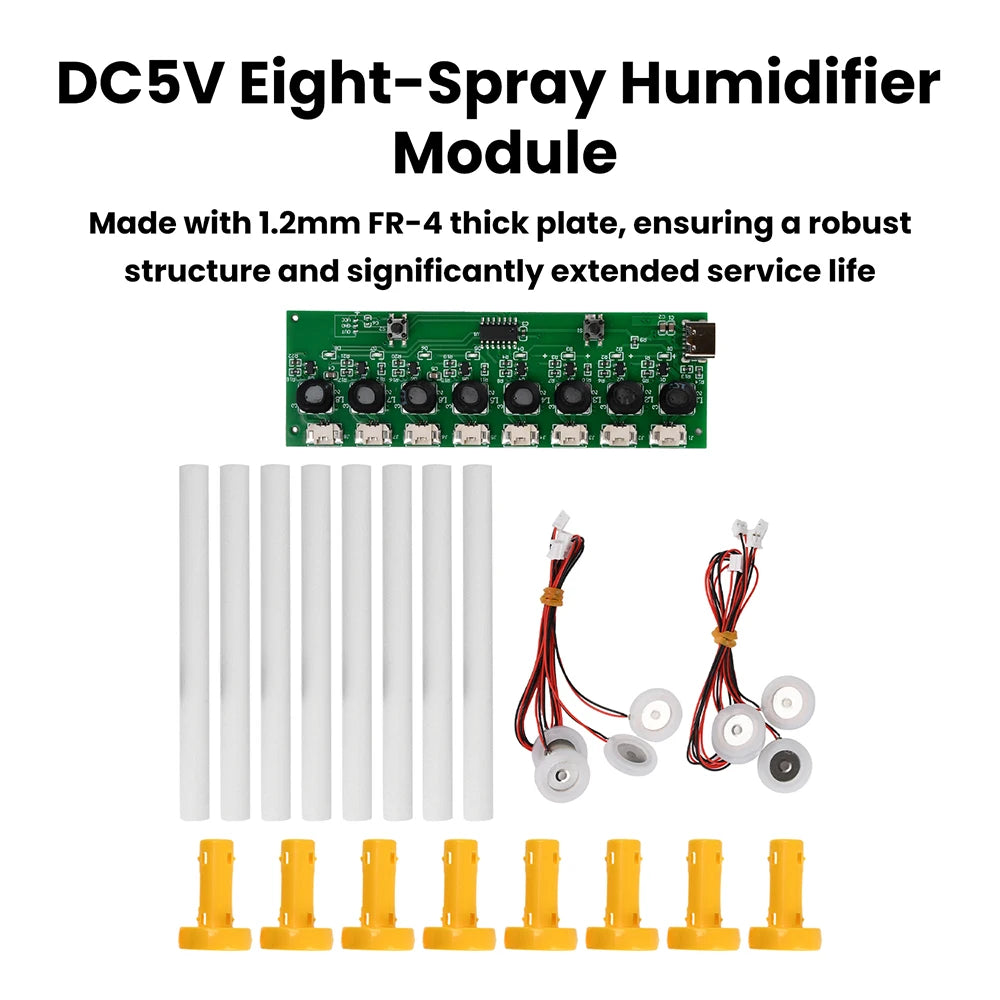 DC 5V 8-Nozzle Ultrasonic Humidifier DIY Module | Type-C