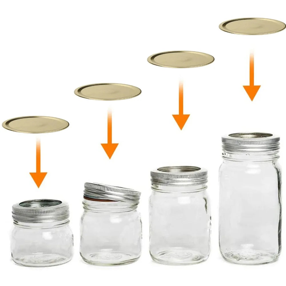 24-Pack Tinplate Jar Lids 70mm/86mm – Silver & Gold Covers