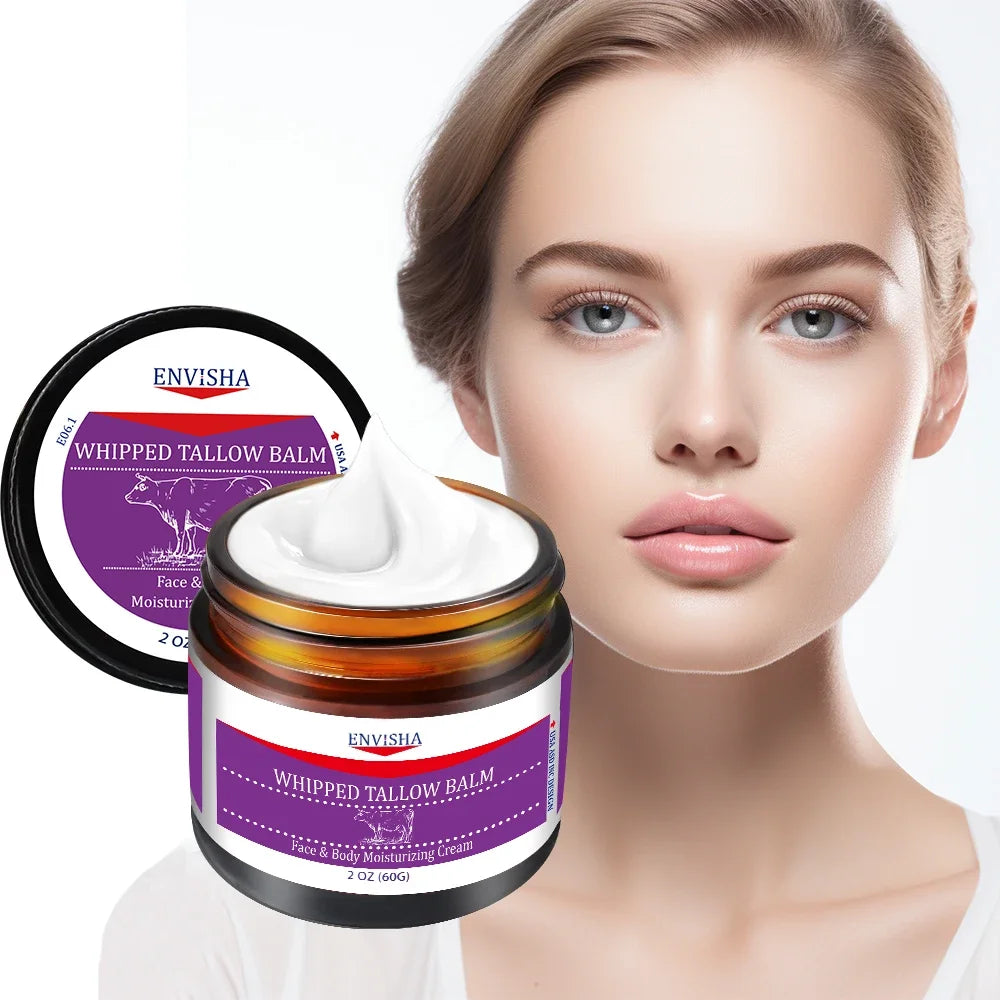 ENVISHA Whipped Tallow Balm Face Cream – Collagen & Hyaluronic
