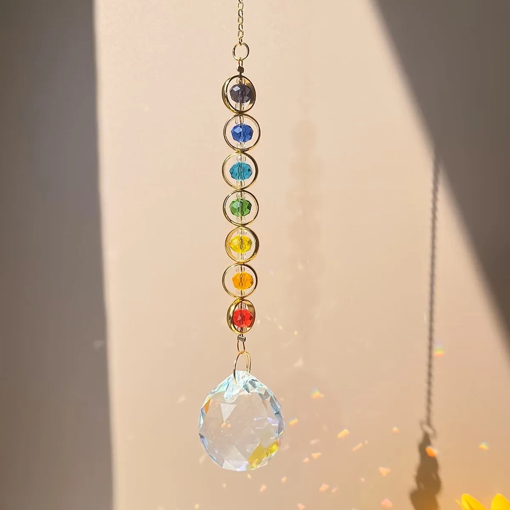Crystal Sun Catcher Rainbow Maker Prism with Hanging Chain