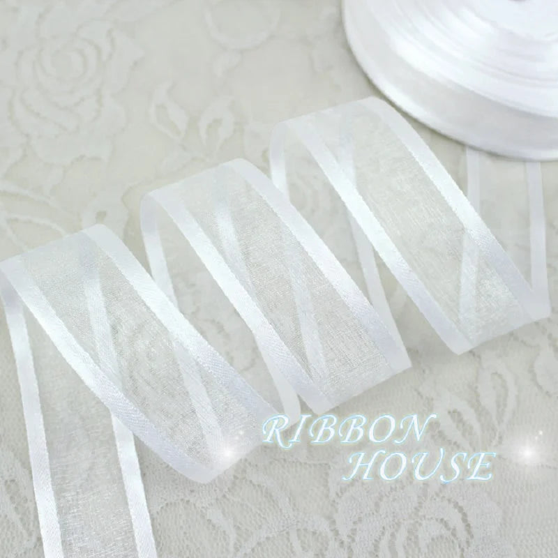 50 Yards White Organza Ribbon 1" – Gift, Wedding & Craft Decor