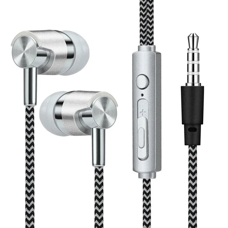 BAPPSUS Nylon Braided Wired Earbuds with Mic & Heavy Bass