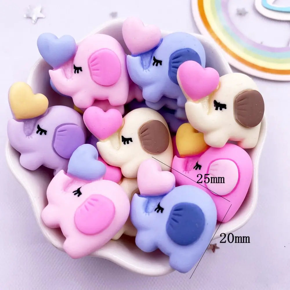 10PCS Resin Elephant Flatback Cabochons – DIY Craft Embellish