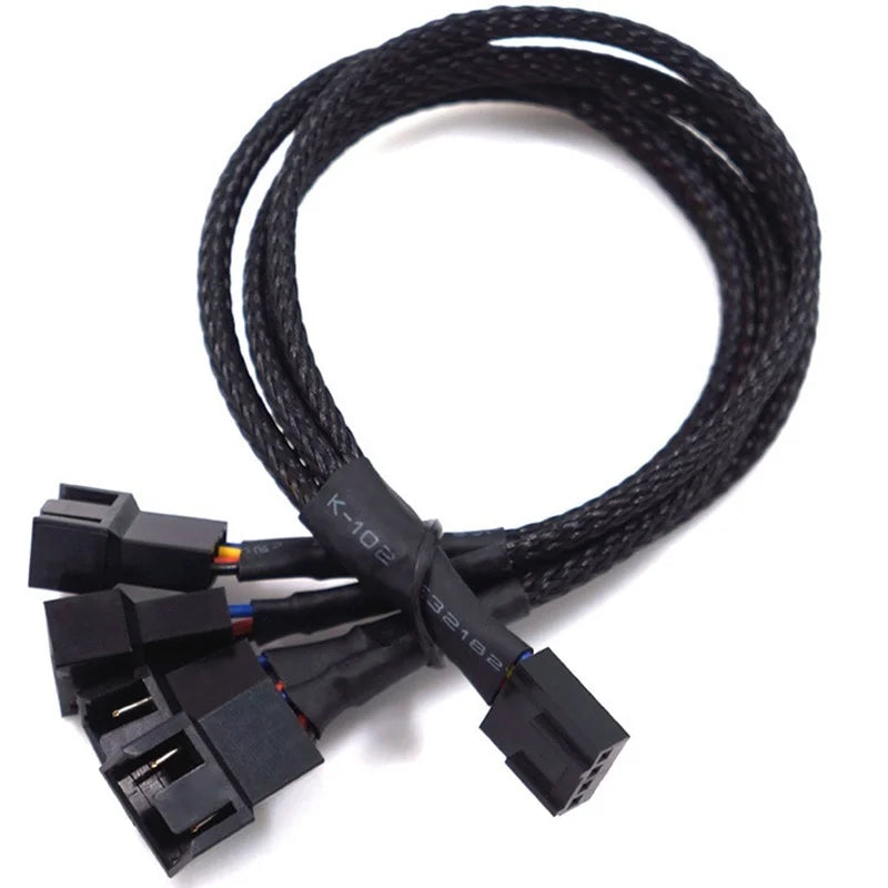 4-Pin PWM Fan Splitter Cable 1 to 4 Ways – 27cm Extension