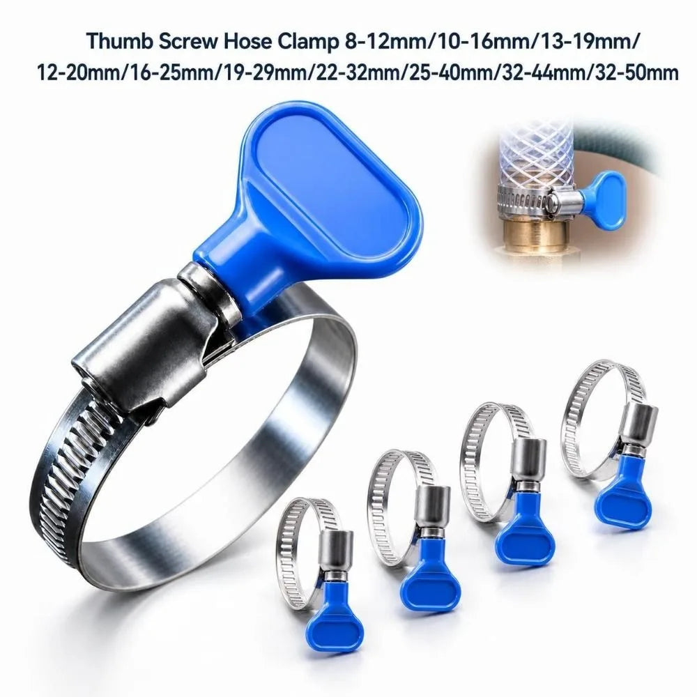 Stainless Steel Thumb Screw Hose Clamp 8–50mm | Quick Release