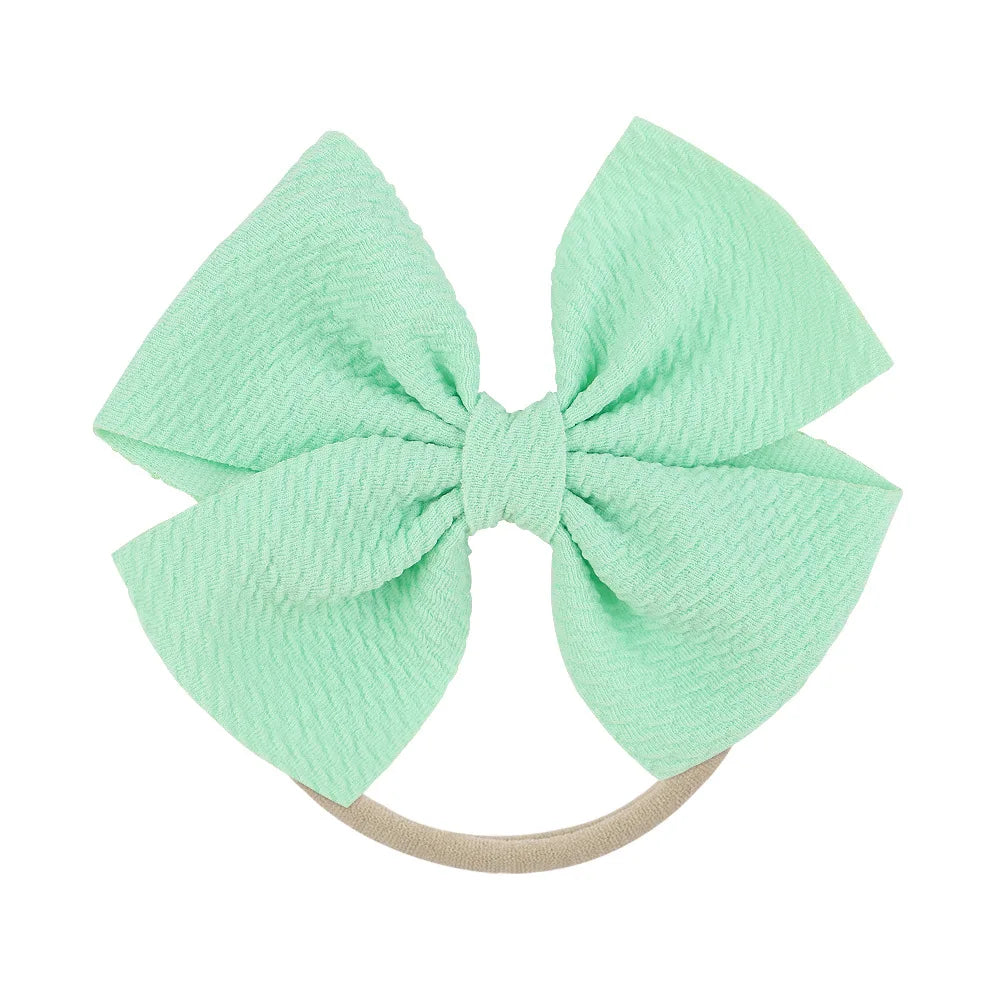 12-Pack Grosgrain Ribbon Hair Bows – Elastic Ponytail Holders