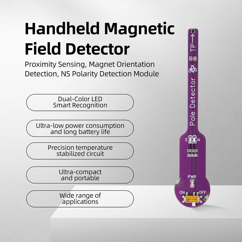 Handheld Magnetic Pole Detector – LED N/S Polarity Tester