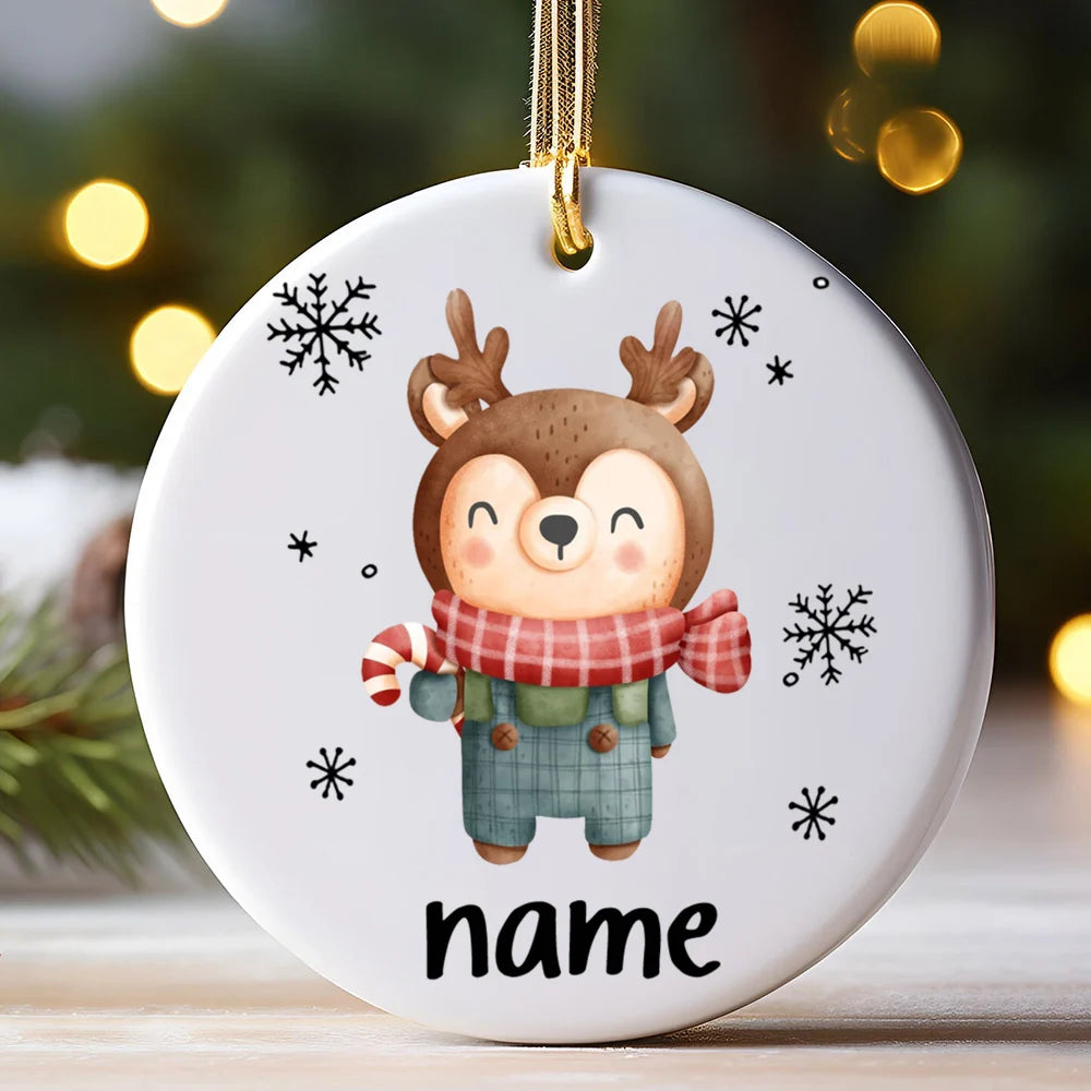 Personalized Ceramic Christmas Ornament – Custom Name Keepsake