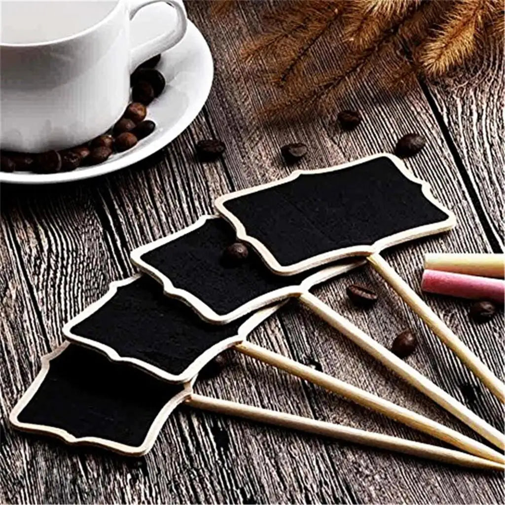 Wooden Mini Chalkboard Tag Set – 20pc Vintage Plywood Labels