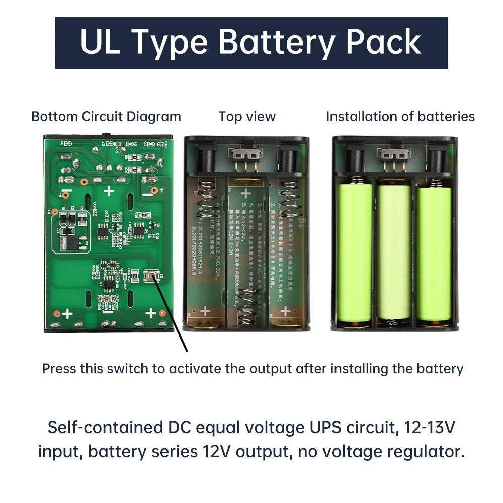 3×18650 UPS Enclosure DC 12V – Router & Modem Backup Power