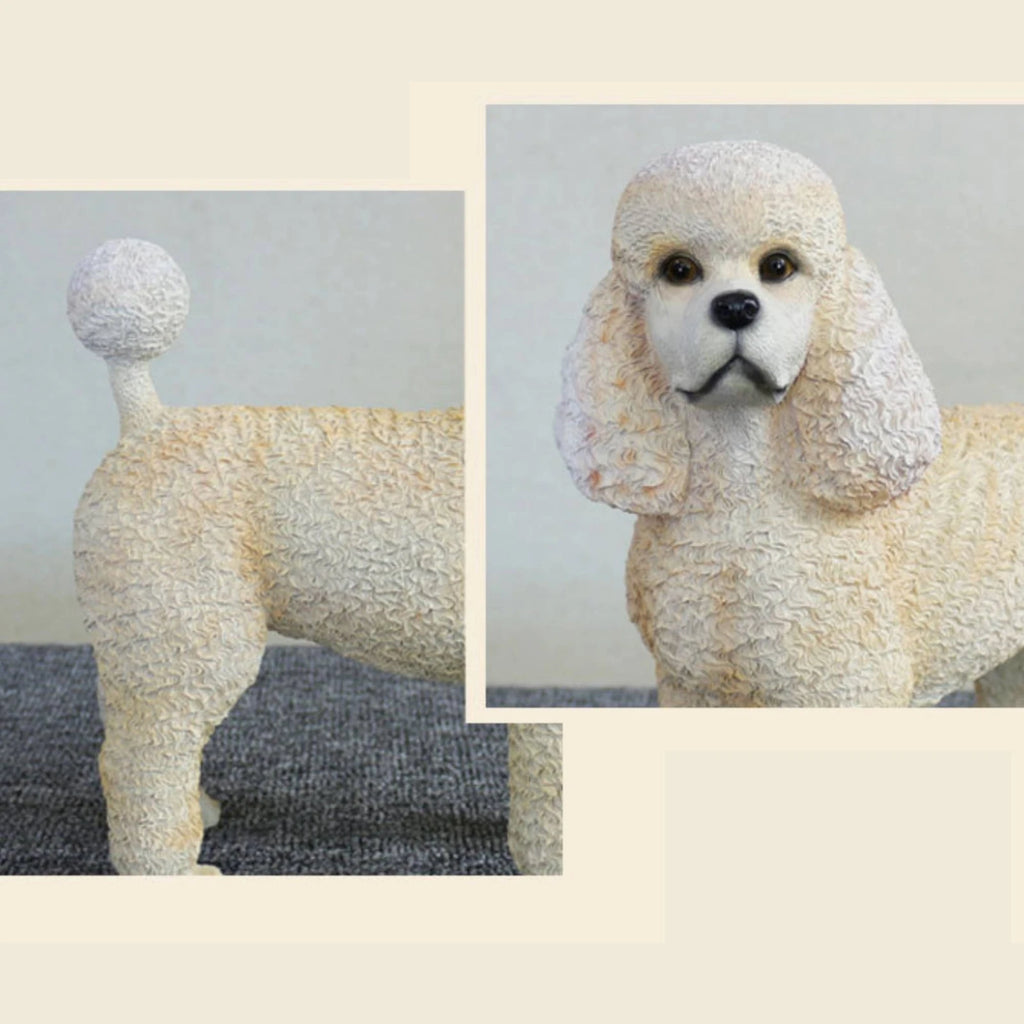 Resin Poodle Figurine – Whimsical Tabletop Dog Statue