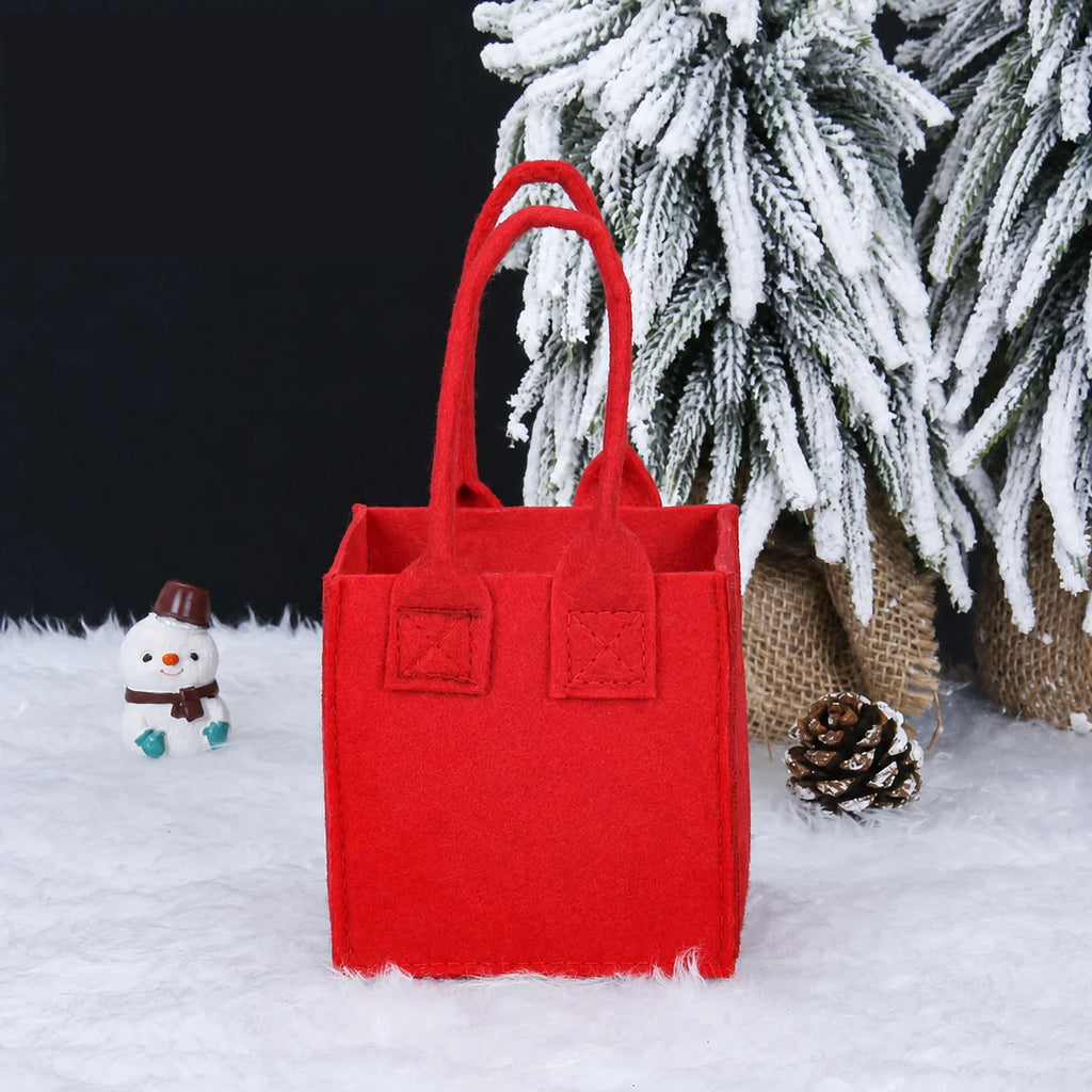 Christmas Non-Woven Felt Gift Bag with Cartoon Stickers