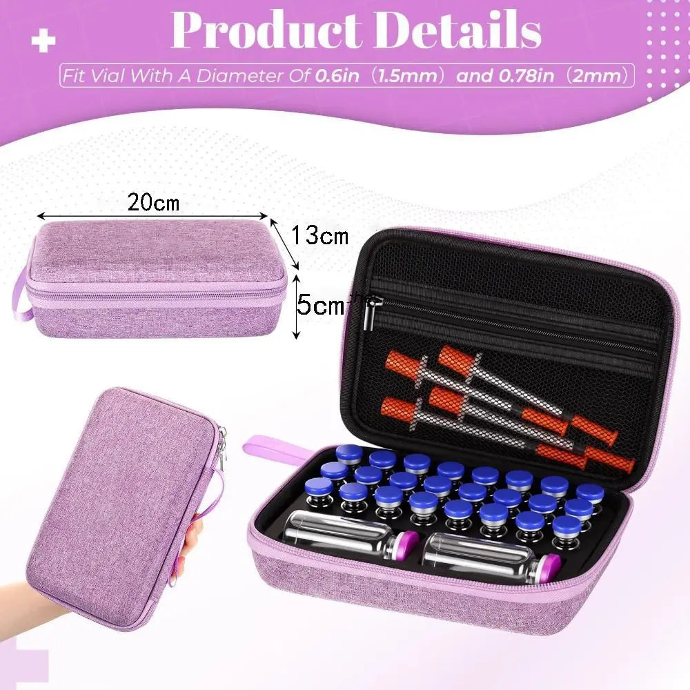 EVA Vial Storage Case – Large Capacity Medication Organizer