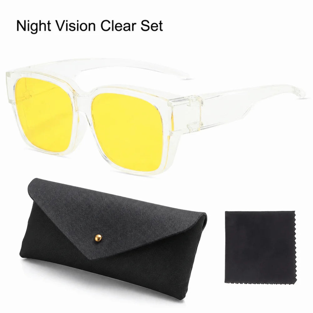 Wrap Around Fit-Over Sunglasses | Square Shades Over Glasses