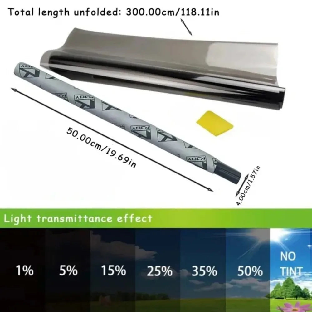 KKJOY 3M x 50cm Black Window Tint Film – UV & Solar Protection