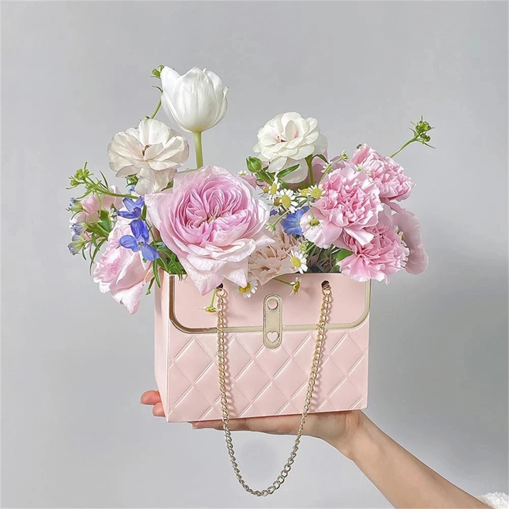 Foldable Flower Tote Gift Box Bag – Rose Bouquet & Candy Pack
