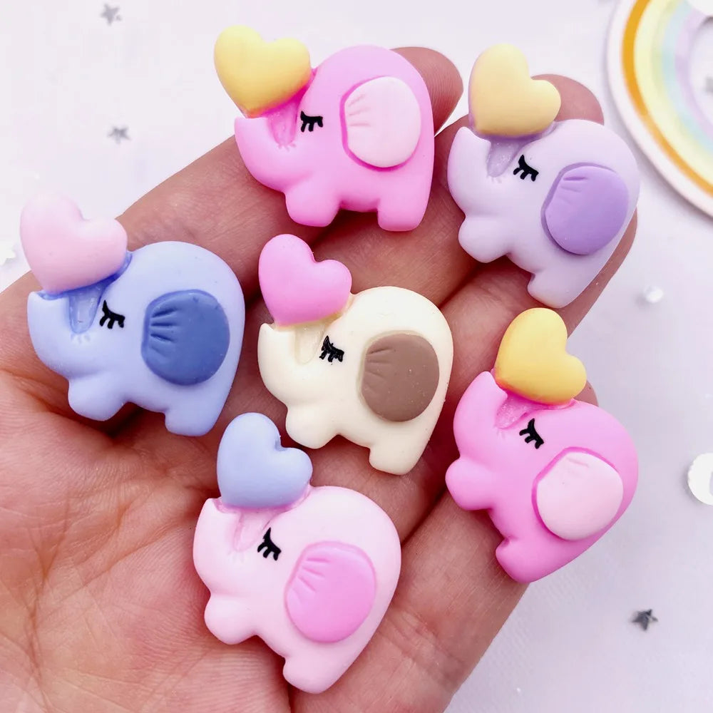 10PCS Resin Elephant Flatback Cabochons – DIY Craft Embellish