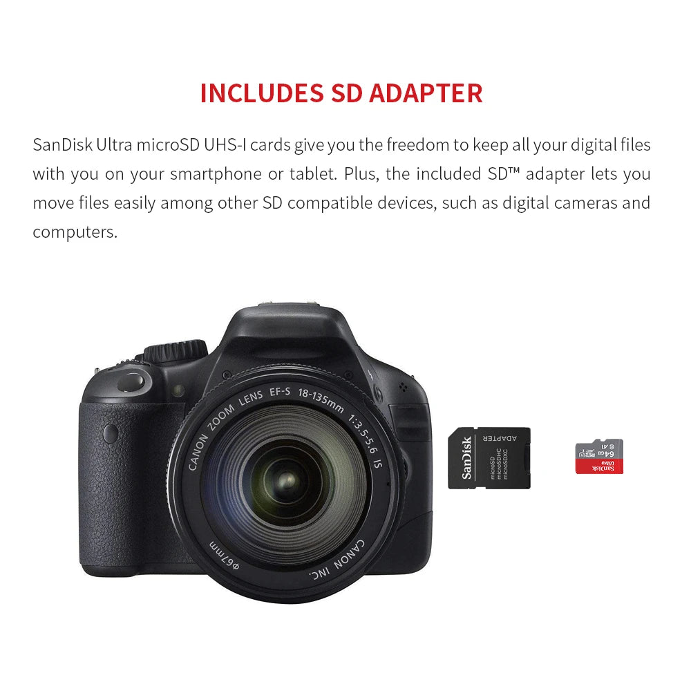 SanDisk Ultra Micro SD Card A1 C10 U1 – 32GB to 256GB