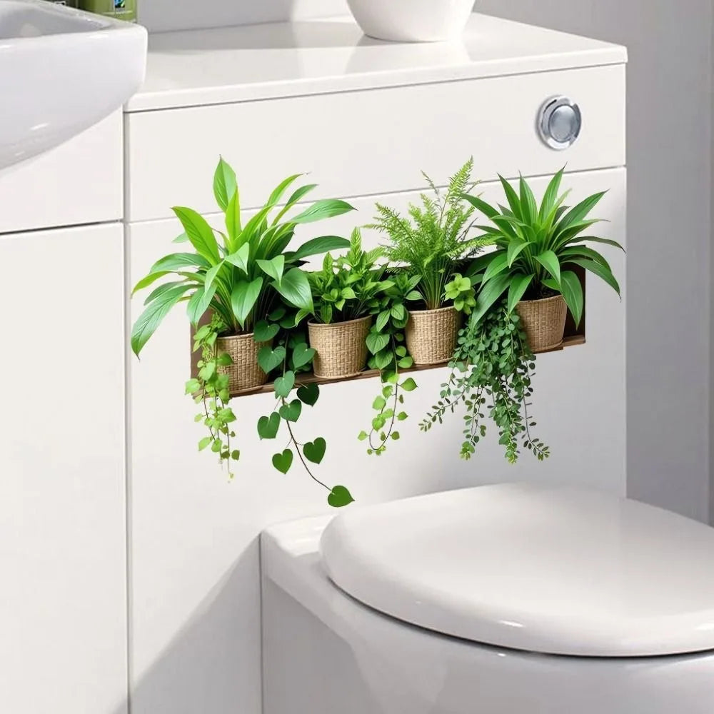 Self-Adhesive Green Plant Wall Sticker | Peel & Stick Decal