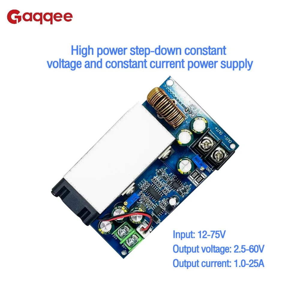 600W DC-DC Buck Converter 12-75V Adjustable CV CC Power Module