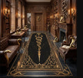 Black Gold Vintage Runner Rug – Non-Slip Washable Floor Mat