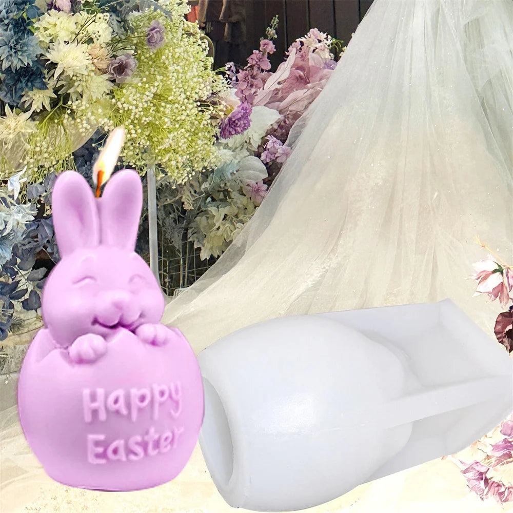 3D Easter Bunny Silicone Mold – Candle, Resin & Cake Crafts