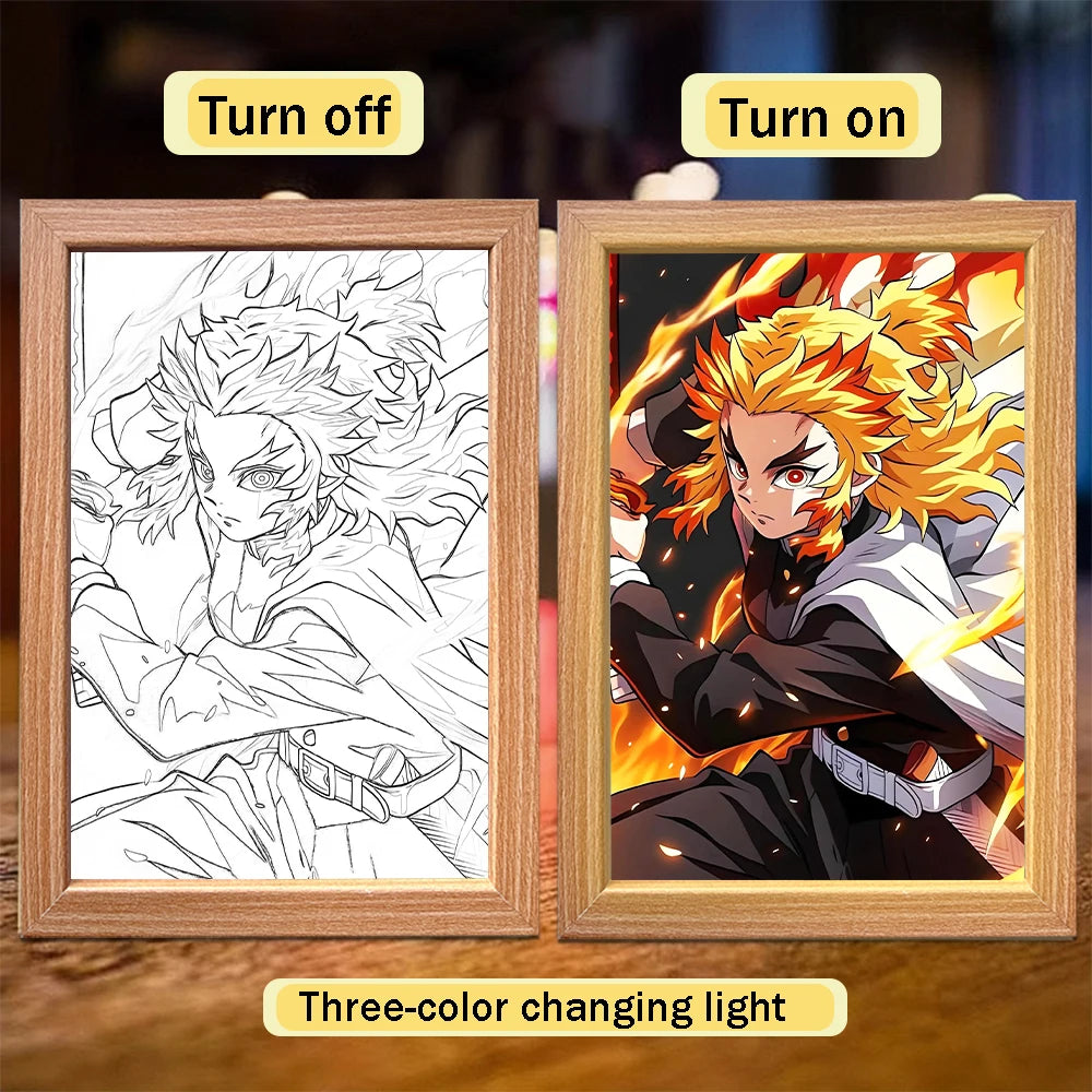 Tanjiro Kamado LED Night Light Frame | Demon Slayer Anime Lamp