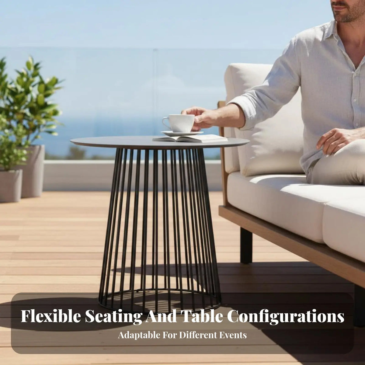 4-Piece Woven Outdoor Conversation Set – Patio Seating & Cushions