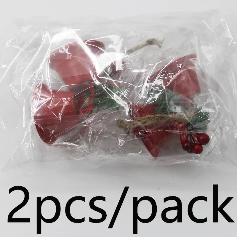 2-Pack 8cm Metal Bell Christmas Ornaments | Berry Bow Decor