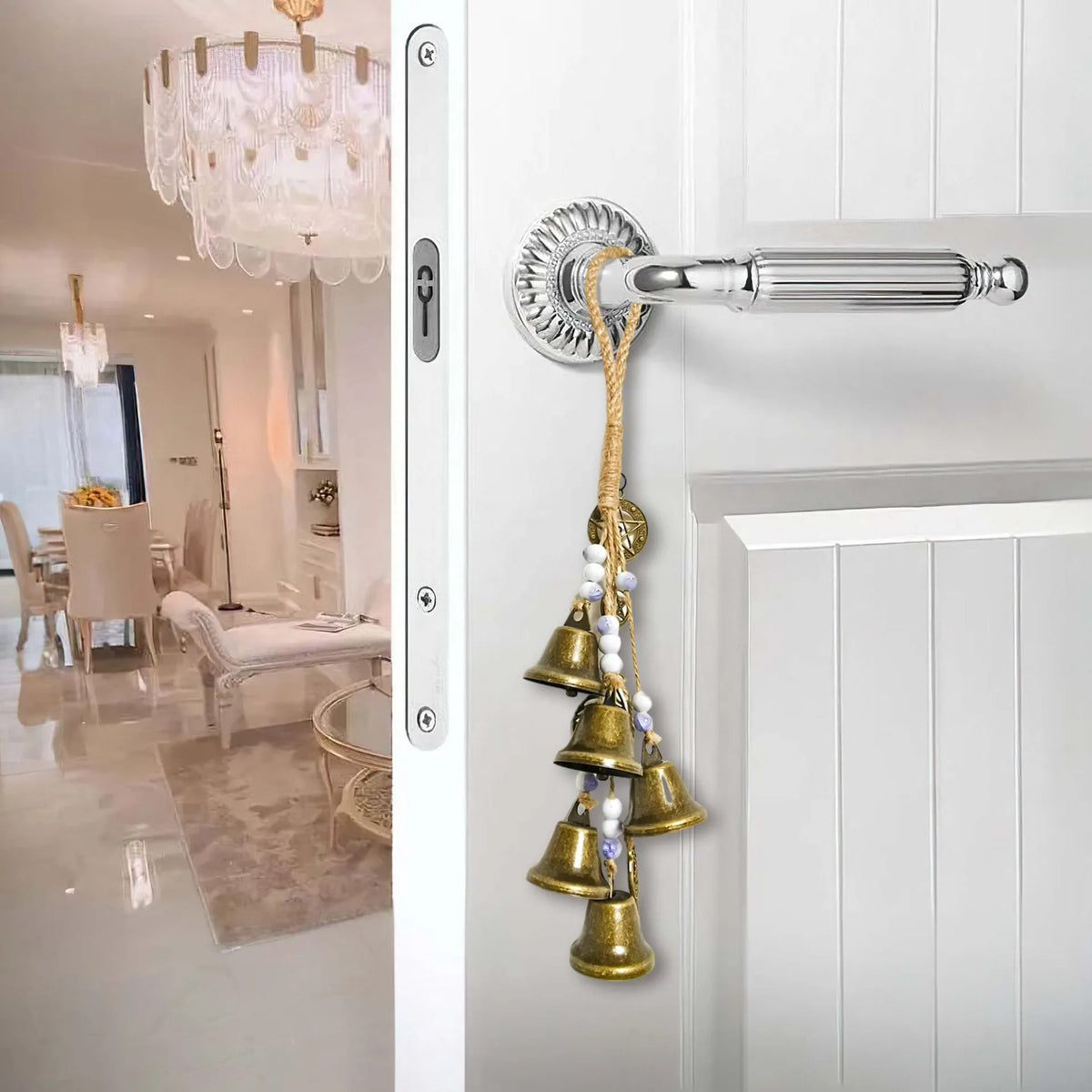 Hanging Metal Bell with Ice Beads – Home Protection Décor