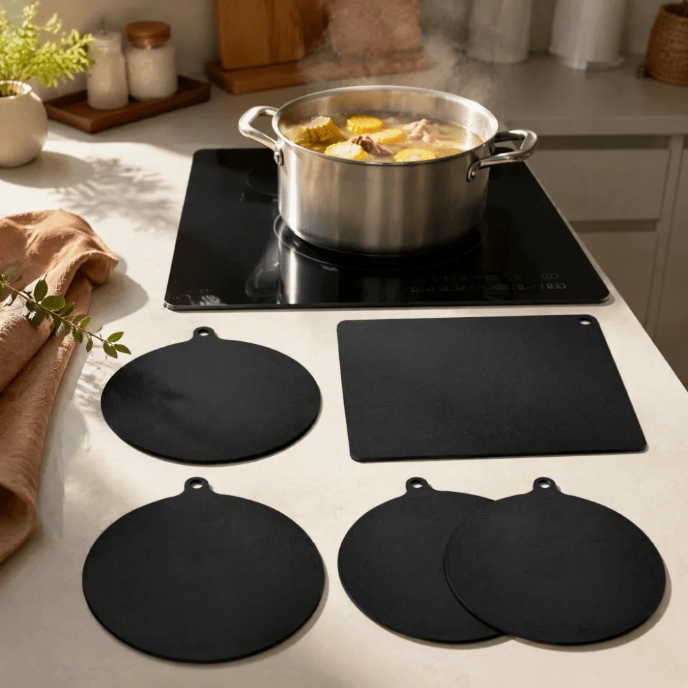 5-Piece Silicone Induction Cooktop Mat Set – Non-Slip Protection
