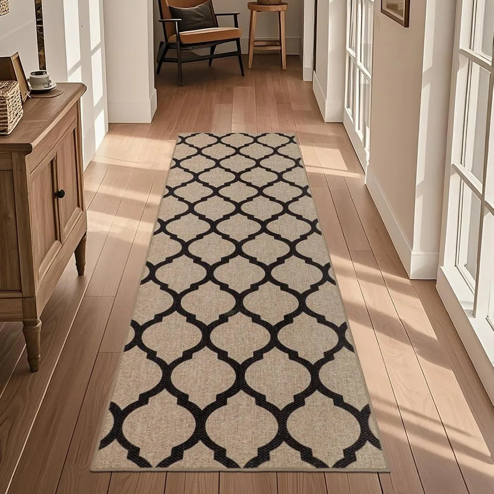 Vintage Checkered Anti-Slip Kitchen Rug | Hallway Corridor Mat