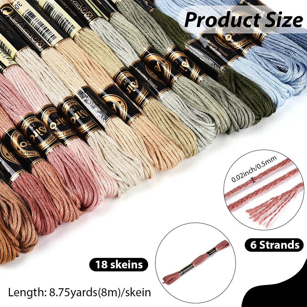 Segment Dyed Polyester Embroidery Thread Set – 18 Colors
