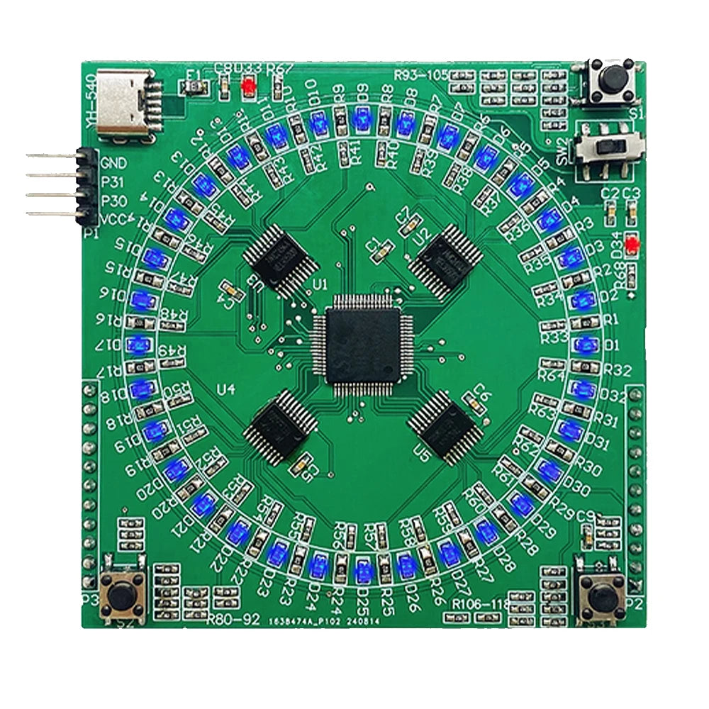 LQFP64 SMD Soldering Practice Kit – 5V Running Light Type-C