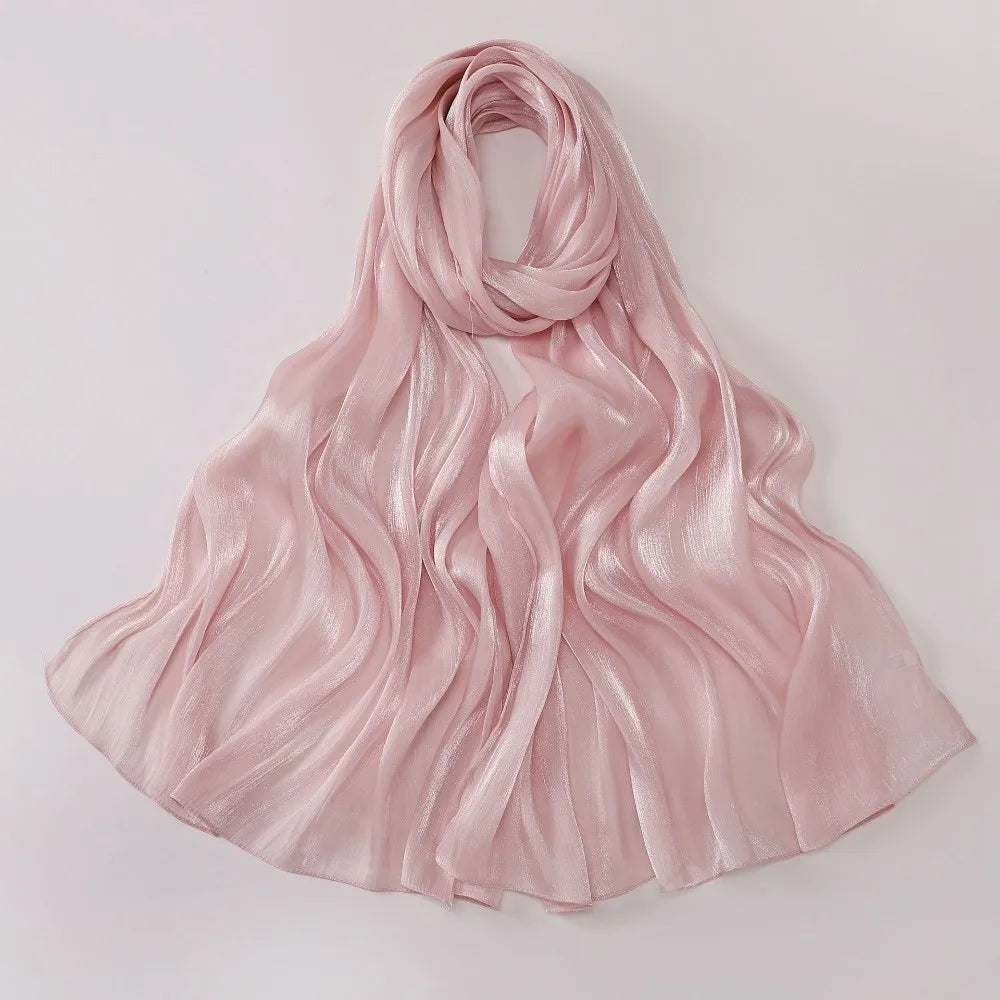 Women's Solid Chiffon Hijab Long Scarf Shawl – Sheer & Soft