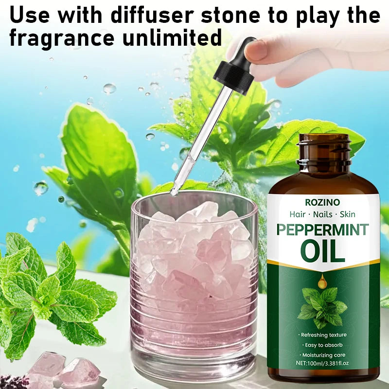 ROZINO Peppermint Essential Oil – Hair, Skin & Nail Care